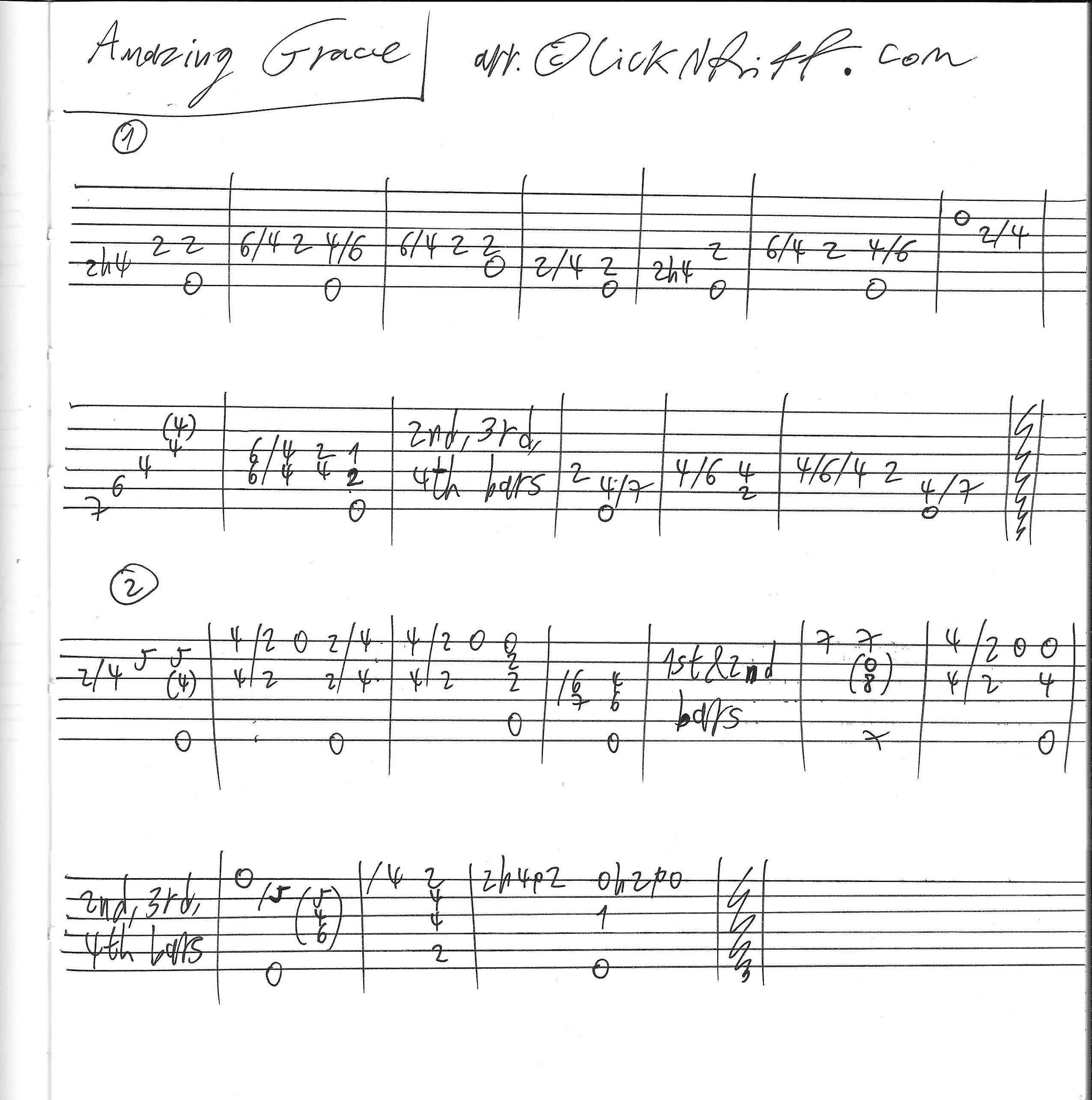 amazing grace easy guitar chords